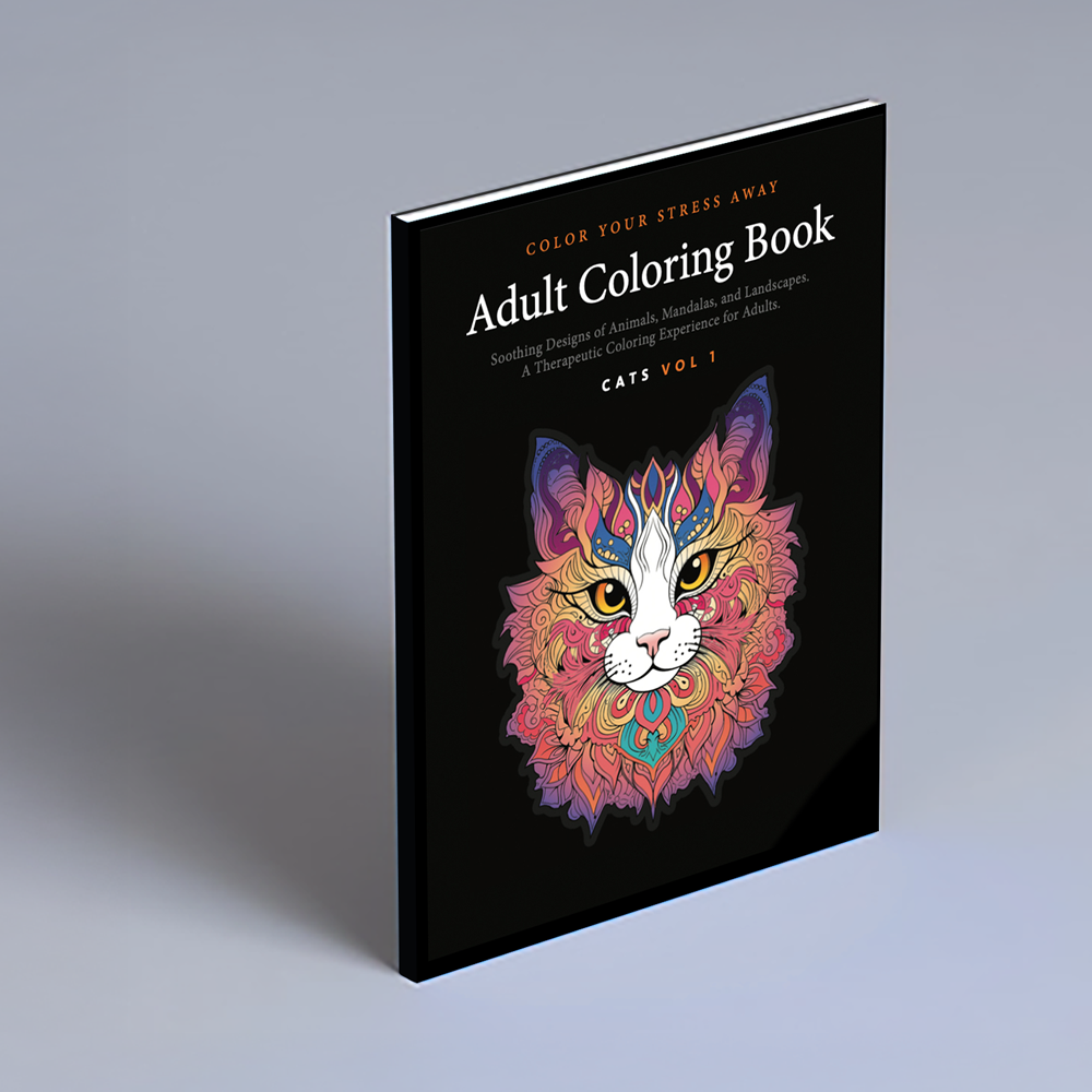 Cats Vol 1 - Adult Coloring Book with Soothing Designs of Animals, Mandalas, Landscapes, and More